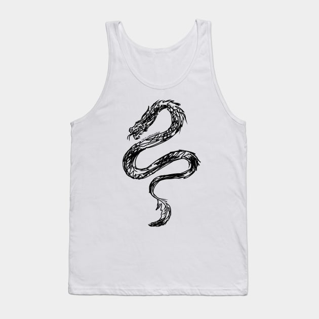 Scribble Dragon Tank Top by CelticDragoness